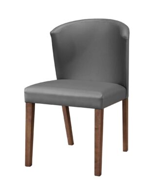 ALICIA - Grey Leather Dining Chair